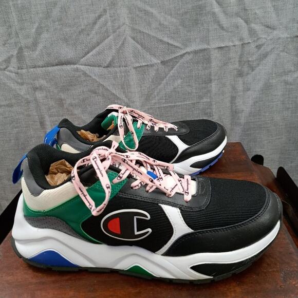 %Champion Sneakers Men Green Black Leather Mesh Sz 11.5 / A 51 main image 5